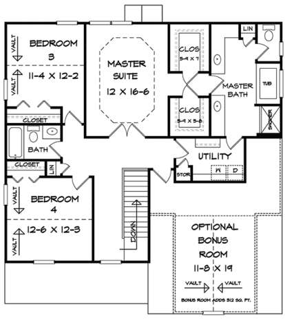 Upper for House Plan #6082-00017