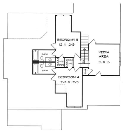 Upper for House Plan #6082-00021