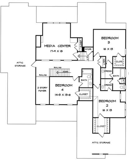 Upper for House Plan #6082-00022