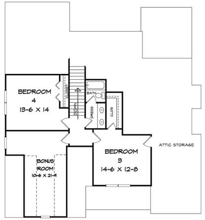 Upper for House Plan #6082-00025