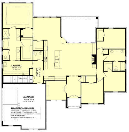 Main Floor w/ Basement Stairs Location for House Plan #041-00147