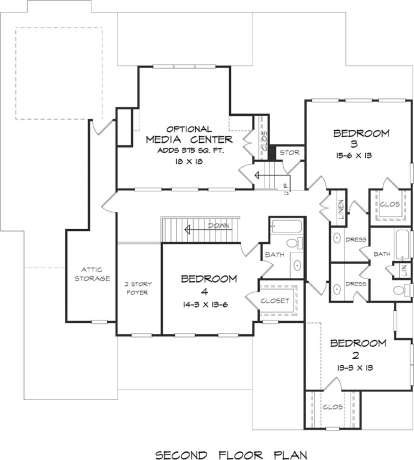 Upper for House Plan #6082-00031