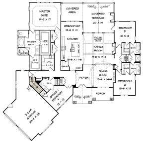 Main Floor w/ Basement Stairs Location for House Plan #6082-00035