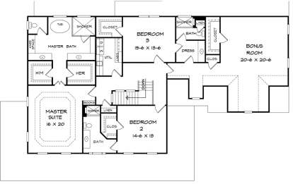 Upper for House Plan #6082-00037