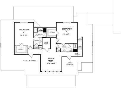 Upper for House Plan #6082-00040