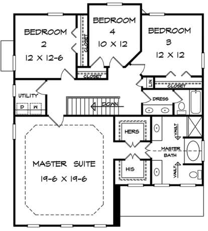 Upper for House Plan #6082-00043