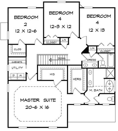 Upper for House Plan #6082-00044