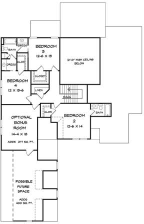 Upper for House Plan #6082-00049