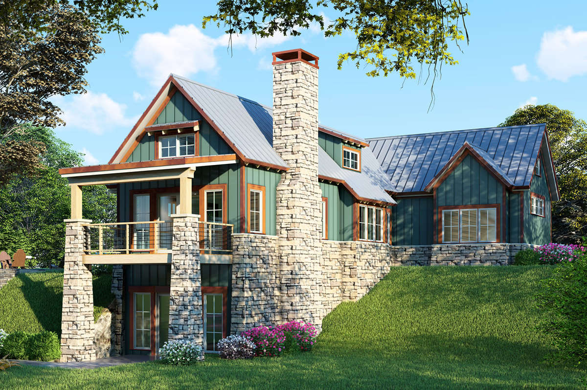 Mountain Rustic Plan: 1,921 Square Feet, 2 Bedrooms, 3 Bathrooms - 8318