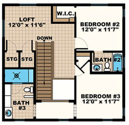 Upper for House Plan #1018-00275