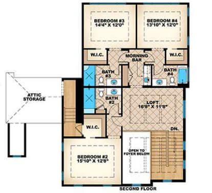 Upper for House Plan #1018-00277