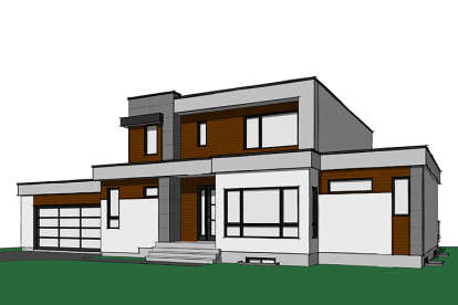 Modern House Plan #034-01122 Elevation Photo