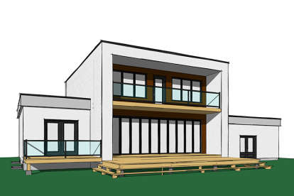 Modern House Plan #034-01122 Elevation Photo