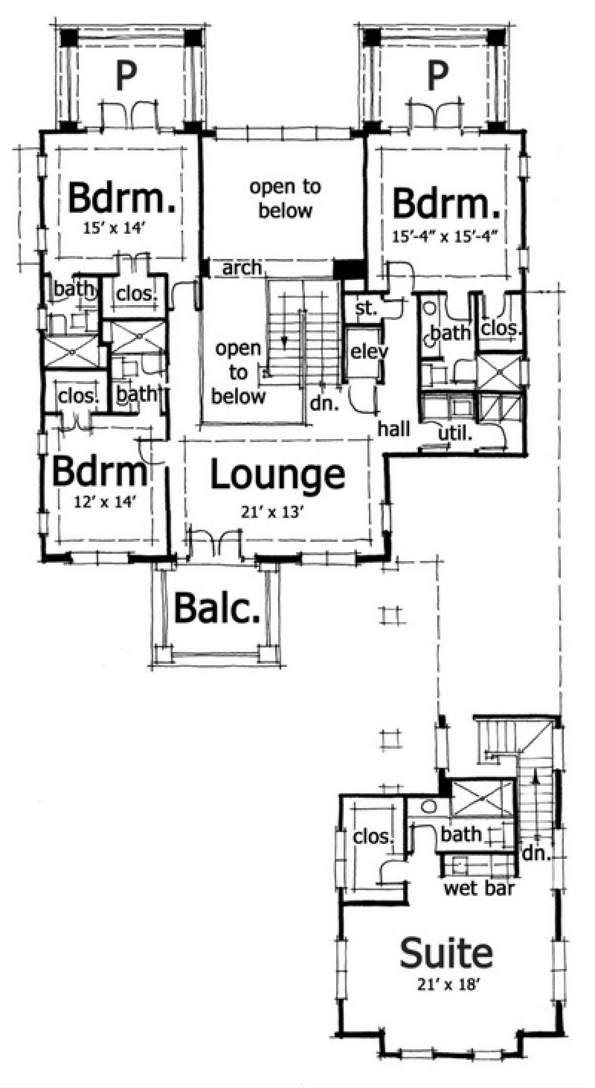 Second Floor for House Plan #028-00025