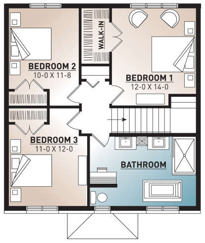 Second Floor for House Plan #034-01130