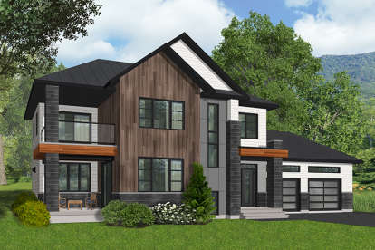 Modern House Plan #034-01131 Elevation Photo