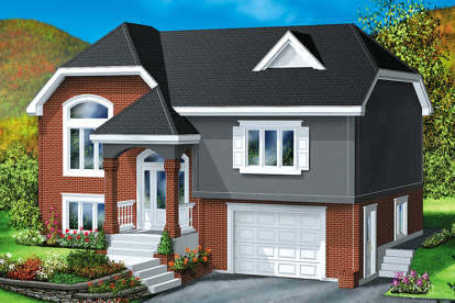 Split Foyer House Plan #6146-00273 Elevation Photo