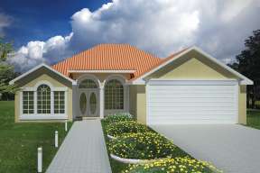 Florida House Plan #1754-00003 Elevation Photo