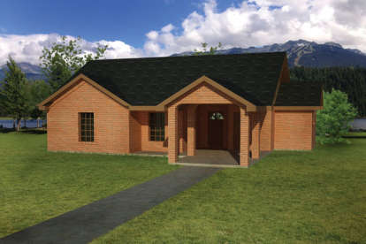 3 Bed, 2 Bath, 1031 Square Foot House Plan - #1754-00017