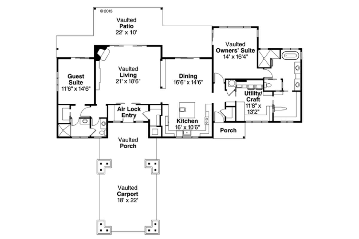 Floorplan 1 for House Plan #035-00708