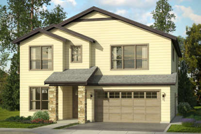 Narrow Lot House Plan #035-00715 Elevation Photo