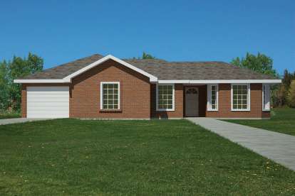 3 Bed, 2 Bath, 1103 Square Foot House Plan - #1754-00022