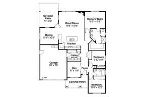 Floorplan 1 for House Plan #035-00716