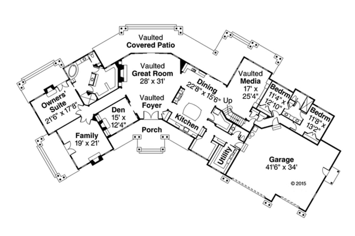 1st Floor for House Plan #035-00719