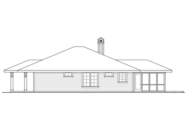 Prairie House Plan #035-00722 Elevation Photo