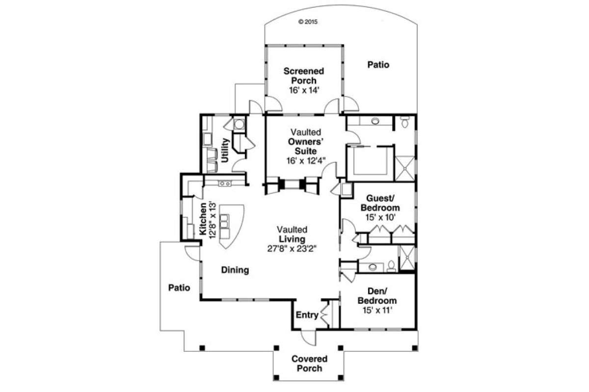 Floorplan 1 for House Plan #035-00722