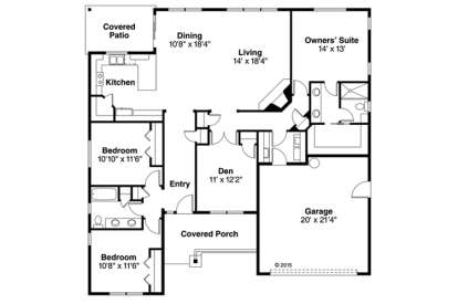 Floorplan 1 for House Plan #035-00726