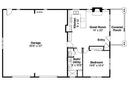 Floorplan 1 for House Plan #035-00730
