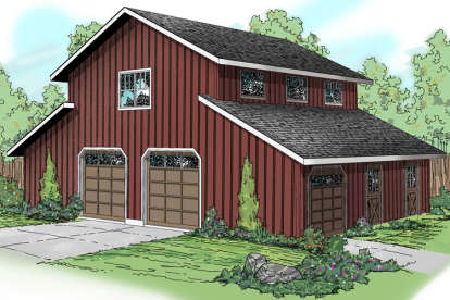 Barn House Plan #035-00731 Elevation Photo