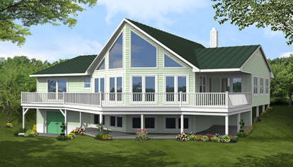 Lake Front House Plan #1754-00030 Elevation Photo