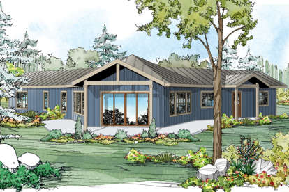 Ranch House Plan #035-00737 Elevation Photo