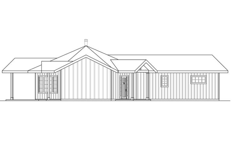 Ranch House Plan #035-00737 Elevation Photo