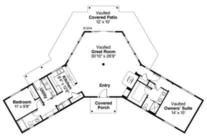 Floorplan 1 for House Plan #035-00737