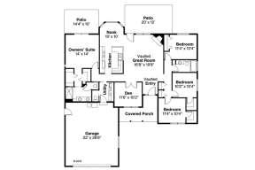 Floorplan 1 for House Plan #035-00740