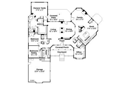 Floorplan 1 for House Plan #035-00744