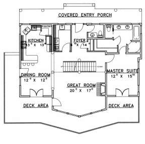 First Floor for House Plan #039-00448