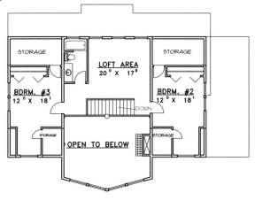 Second Floor for House Plan #039-00448