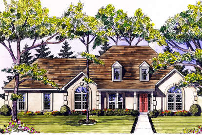 European House Plan #6082-00064 Elevation Photo