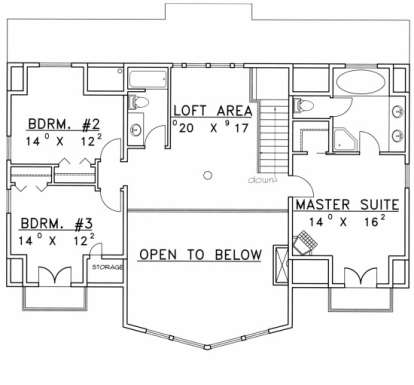 Second Floor for House Plan #039-00449