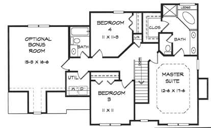 Upper for House Plan #6082-00082