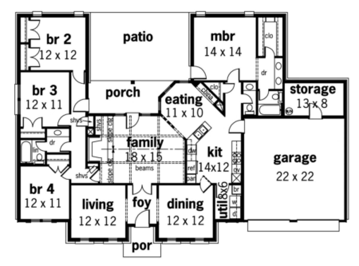 Traditional Plan 1,997 Square Feet, Bedrooms, Bathrooms
