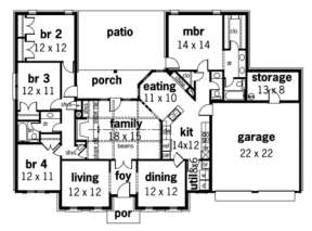 Floorplan 1 for House Plan #048-00109