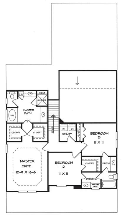 Upper for House Plan #6082-00085