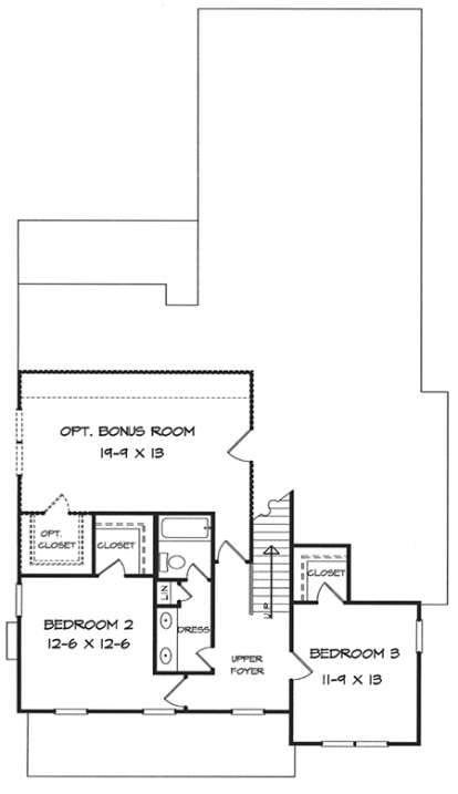 Upper for House Plan #6082-00090