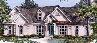 European House Plan #6082-00093 Elevation Photo