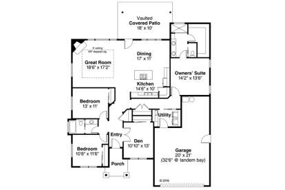 Floorplan 1 for House Plan #035-00755